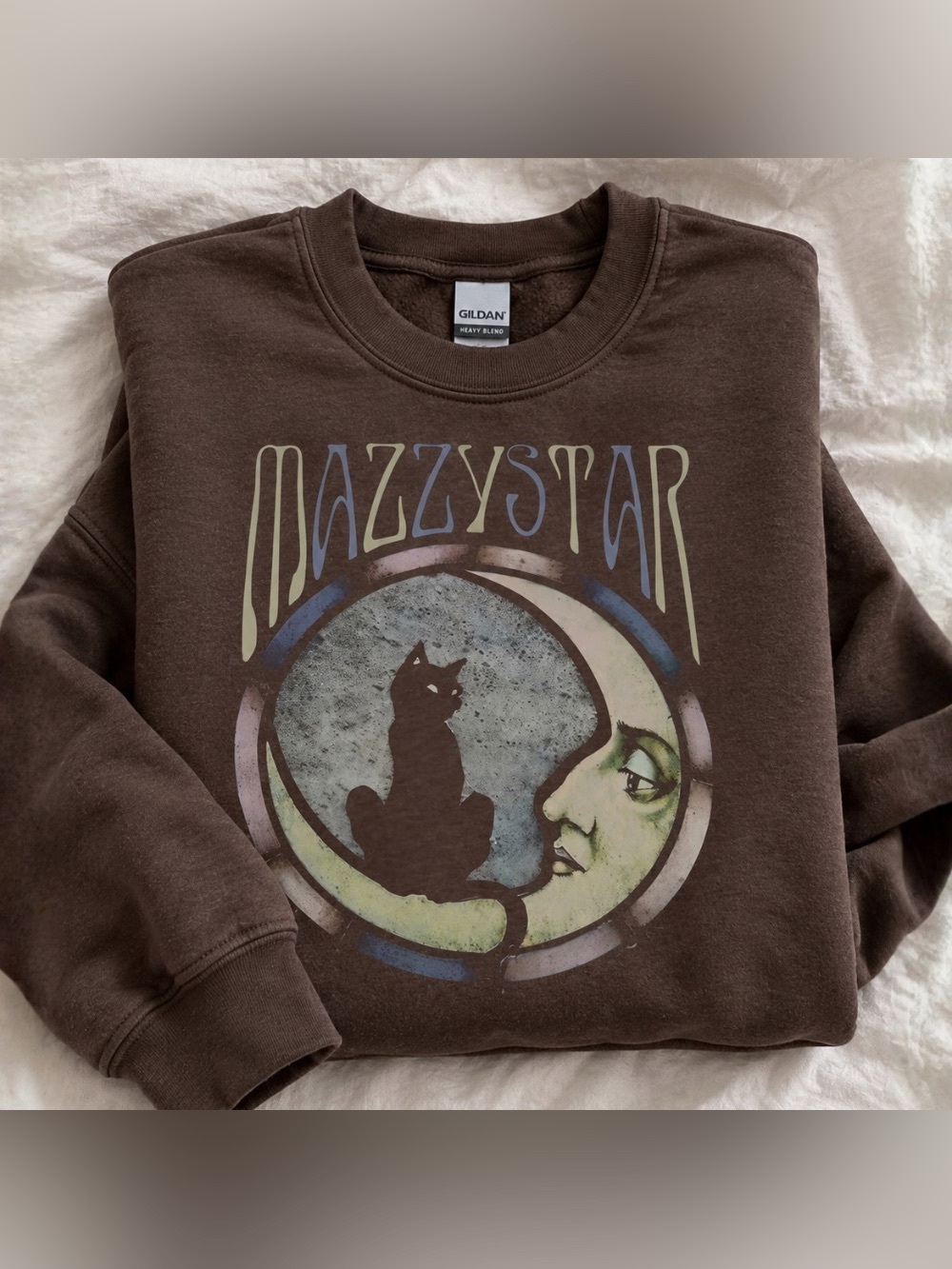 Mazzystar Moon & Cat Celestial Graphic Sweatshirt